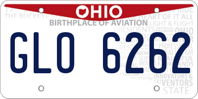 OH license plate GLO6262