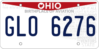 OH license plate GLO6276