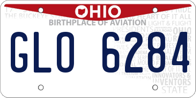 OH license plate GLO6284