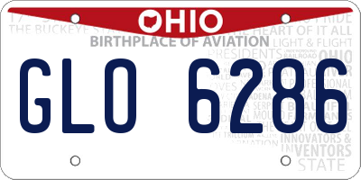 OH license plate GLO6286