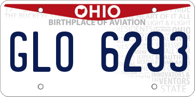 OH license plate GLO6293