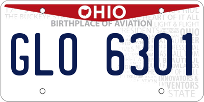 OH license plate GLO6301