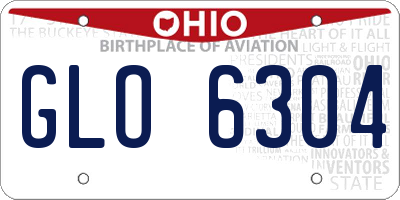 OH license plate GLO6304