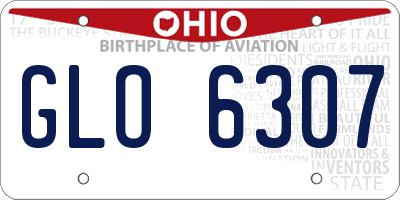 OH license plate GLO6307
