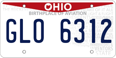 OH license plate GLO6312