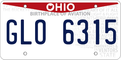 OH license plate GLO6315