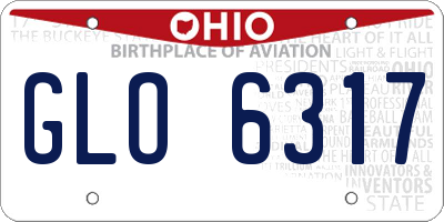OH license plate GLO6317