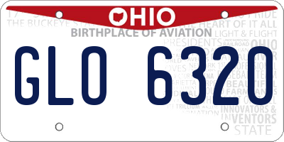 OH license plate GLO6320
