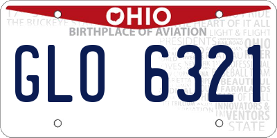 OH license plate GLO6321