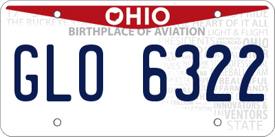 OH license plate GLO6322