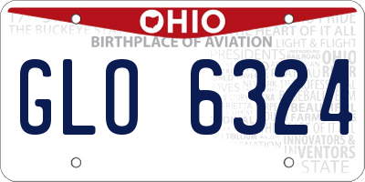 OH license plate GLO6324