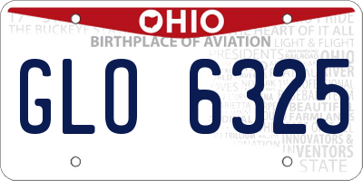 OH license plate GLO6325