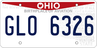 OH license plate GLO6326