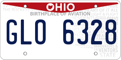 OH license plate GLO6328