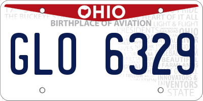 OH license plate GLO6329