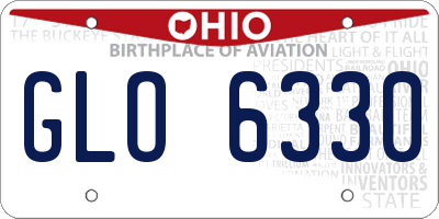 OH license plate GLO6330