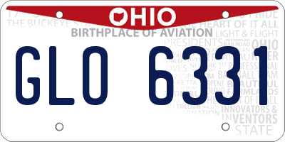 OH license plate GLO6331