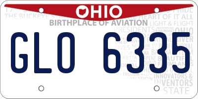 OH license plate GLO6335