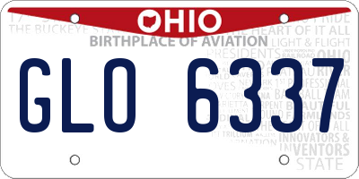 OH license plate GLO6337
