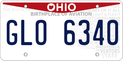OH license plate GLO6340