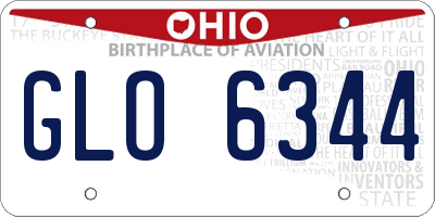 OH license plate GLO6344
