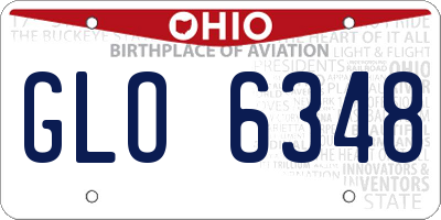 OH license plate GLO6348