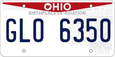 OH license plate GLO6350