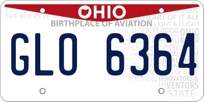 OH license plate GLO6364