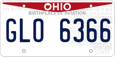 OH license plate GLO6366