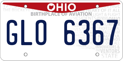 OH license plate GLO6367
