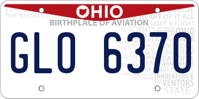 OH license plate GLO6370