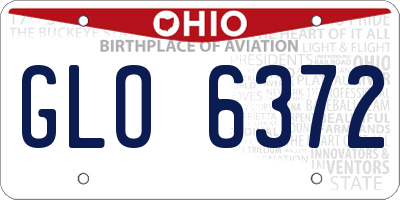 OH license plate GLO6372