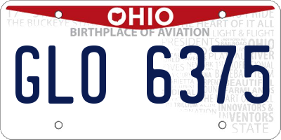 OH license plate GLO6375