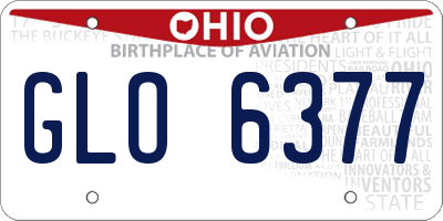 OH license plate GLO6377