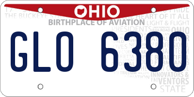OH license plate GLO6380