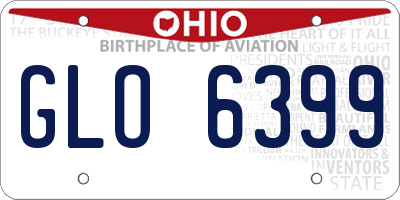 OH license plate GLO6399