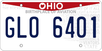 OH license plate GLO6401
