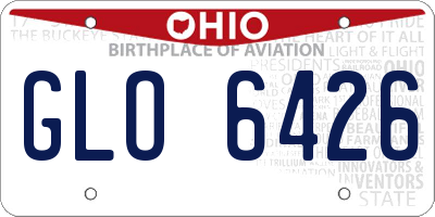 OH license plate GLO6426