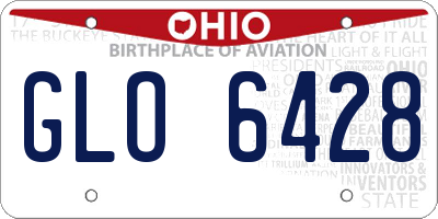 OH license plate GLO6428