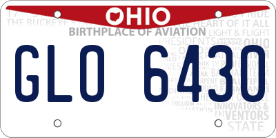 OH license plate GLO6430