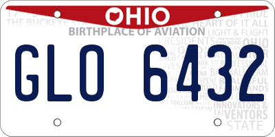OH license plate GLO6432