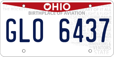 OH license plate GLO6437
