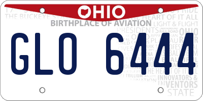 OH license plate GLO6444