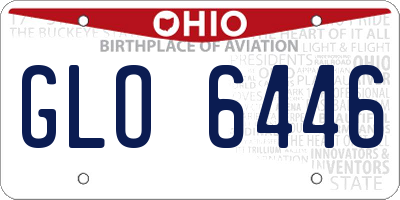 OH license plate GLO6446