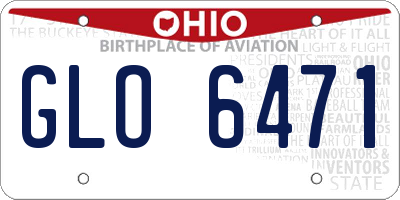 OH license plate GLO6471