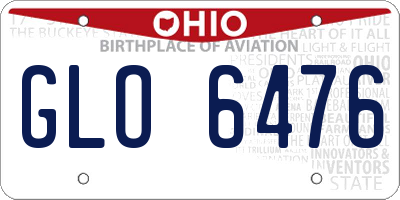 OH license plate GLO6476