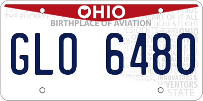OH license plate GLO6480