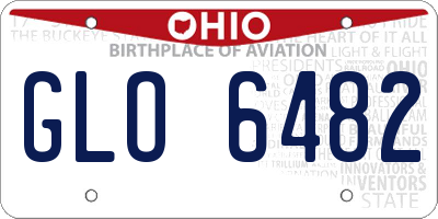 OH license plate GLO6482