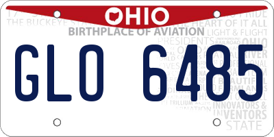 OH license plate GLO6485