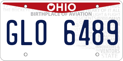 OH license plate GLO6489
